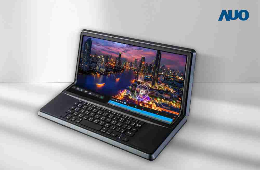 人生就是博14.6吋Micro LED折迭显示屏幕，，，，搭配半径4mm的弯折绞炼，，，以及高画素、、、高亮度、、高对比度的显示技术特点，，，即便在大视角下仍保有绝佳色相与亮度